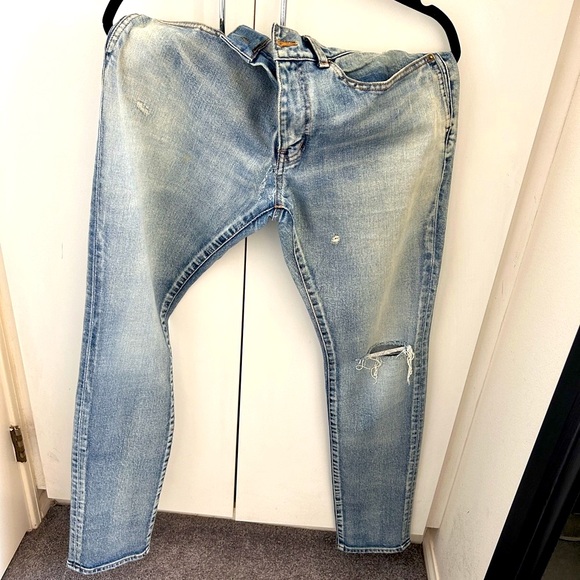 Saint Laurent Santa Monica Light Blue Denim Jeans - Picture 1 of 8